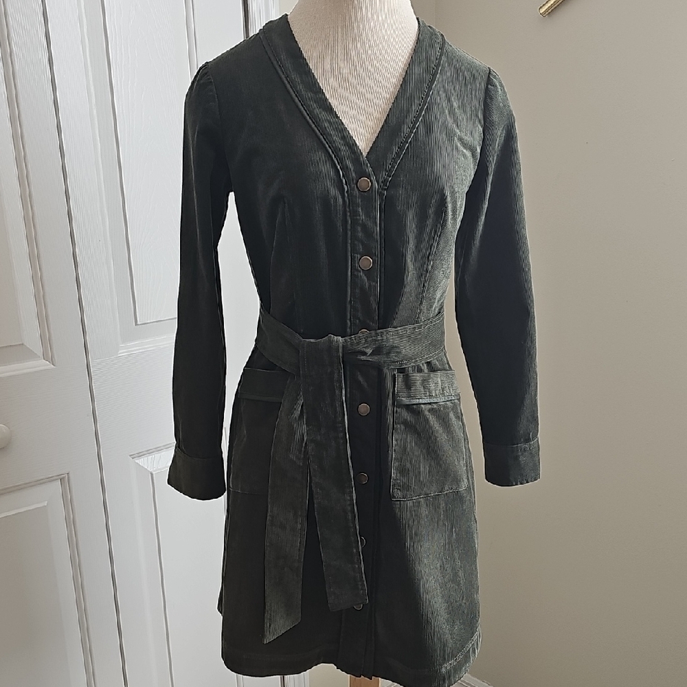 Shoshanna‎ Manon Corduroy Forest Green Mini Dress. Size 2. Nice